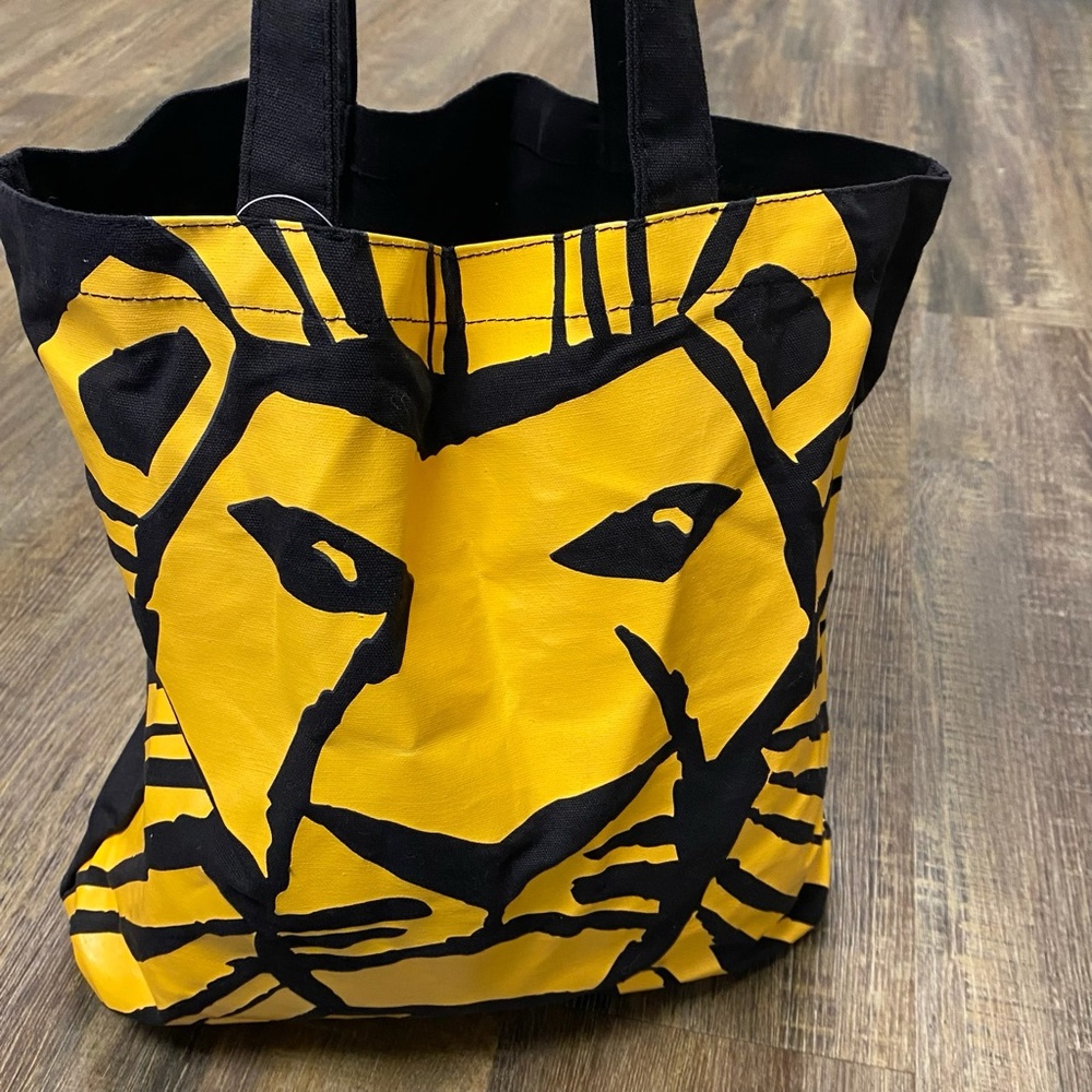 Disney The Lion King Broadway Musical Canvas Tote Bag Black Yellow Graphic New